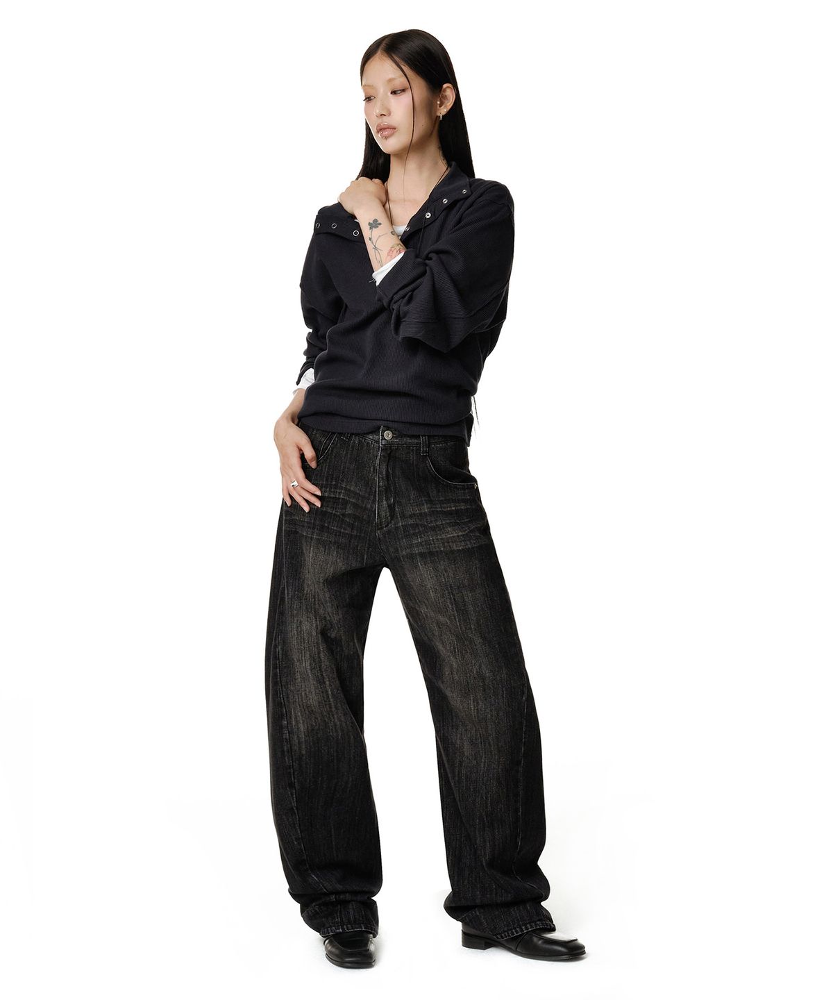 데케트 우먼(DECET WOMEN) Engineered Pants DCWPT033BLACK