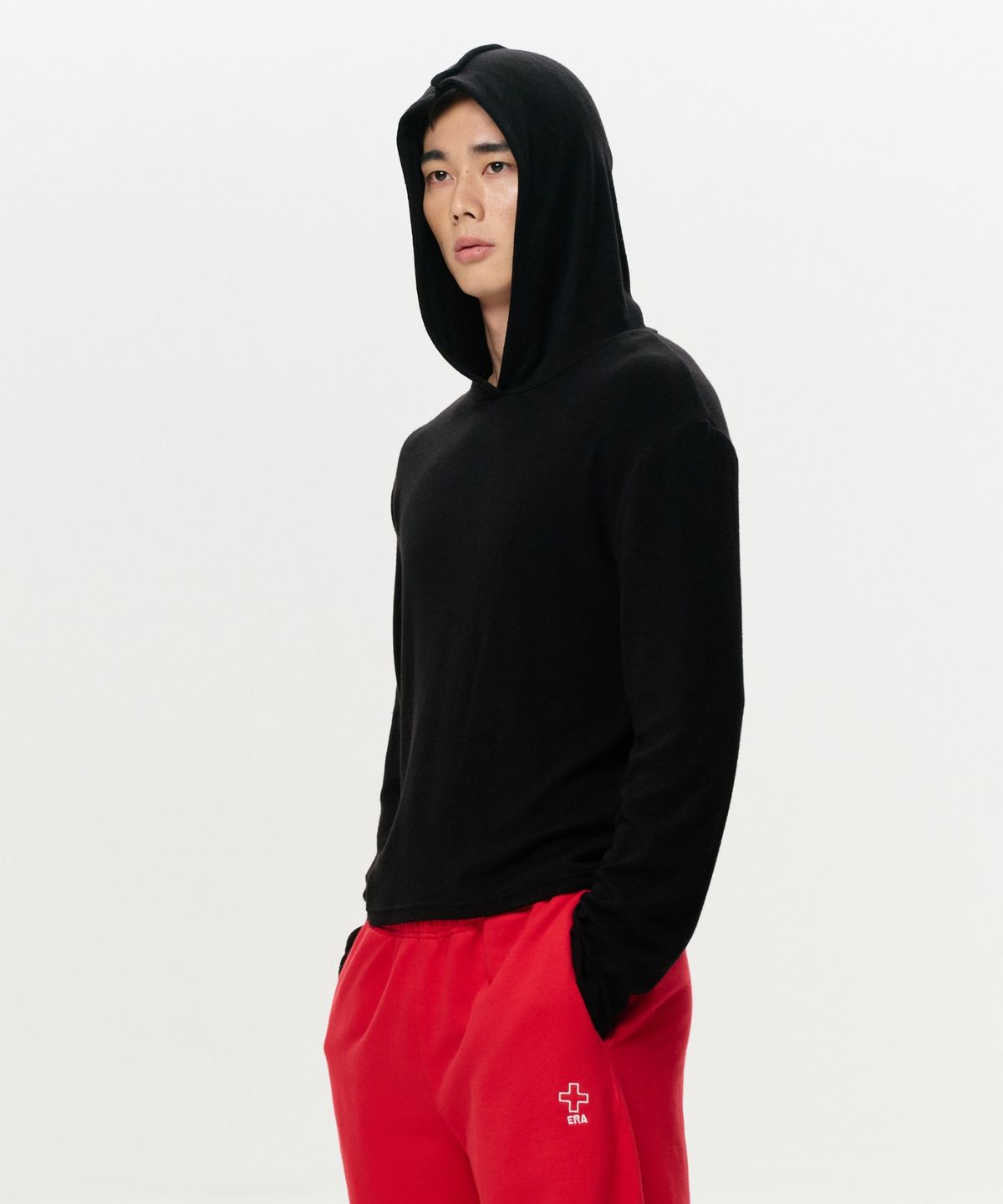 이알에이(ERA) MEN ERA JERSEY HOODED TOP - BLACK