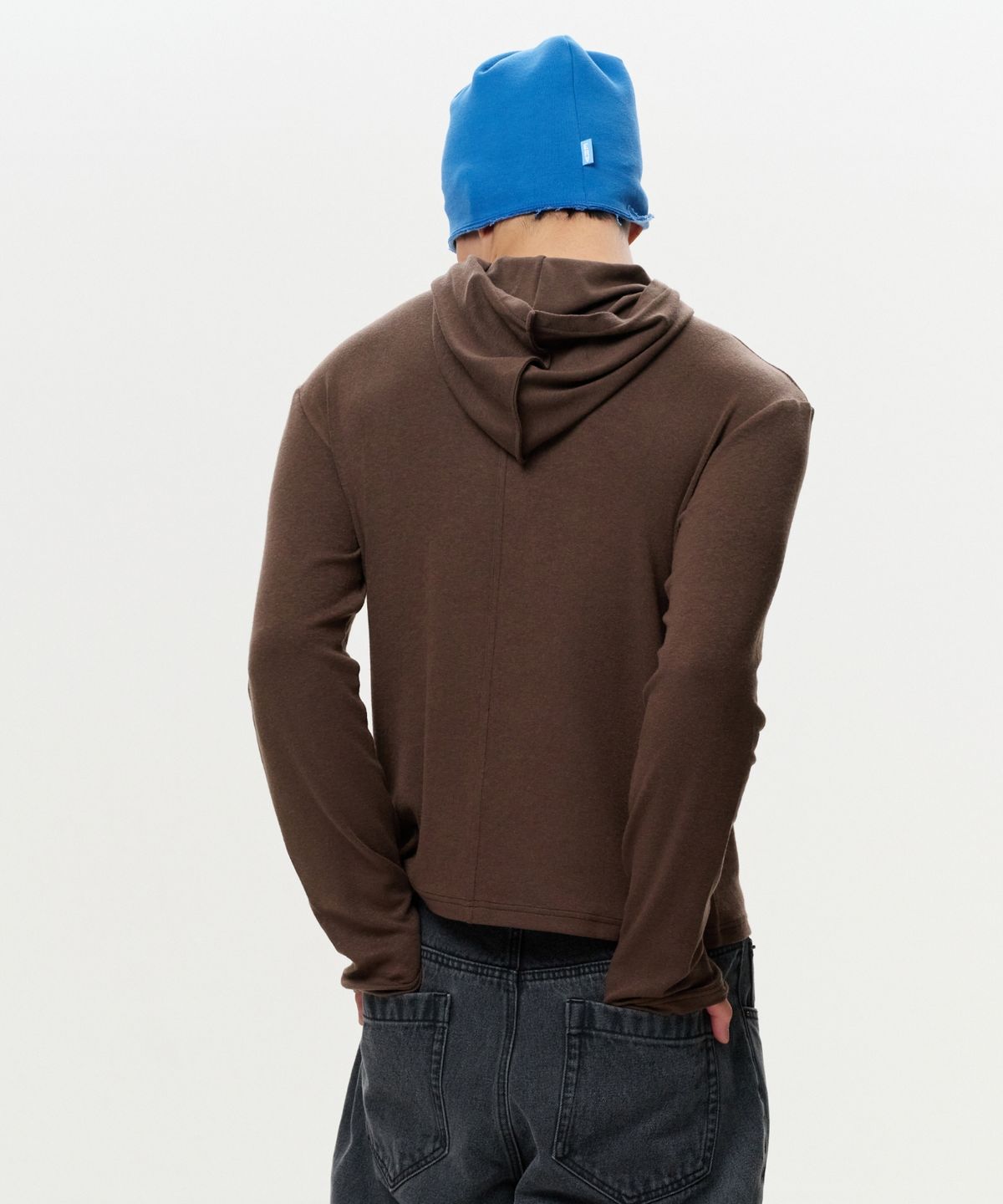 이알에이(ERA) MEN ERA JERSEY HOODED TOP - BROWN