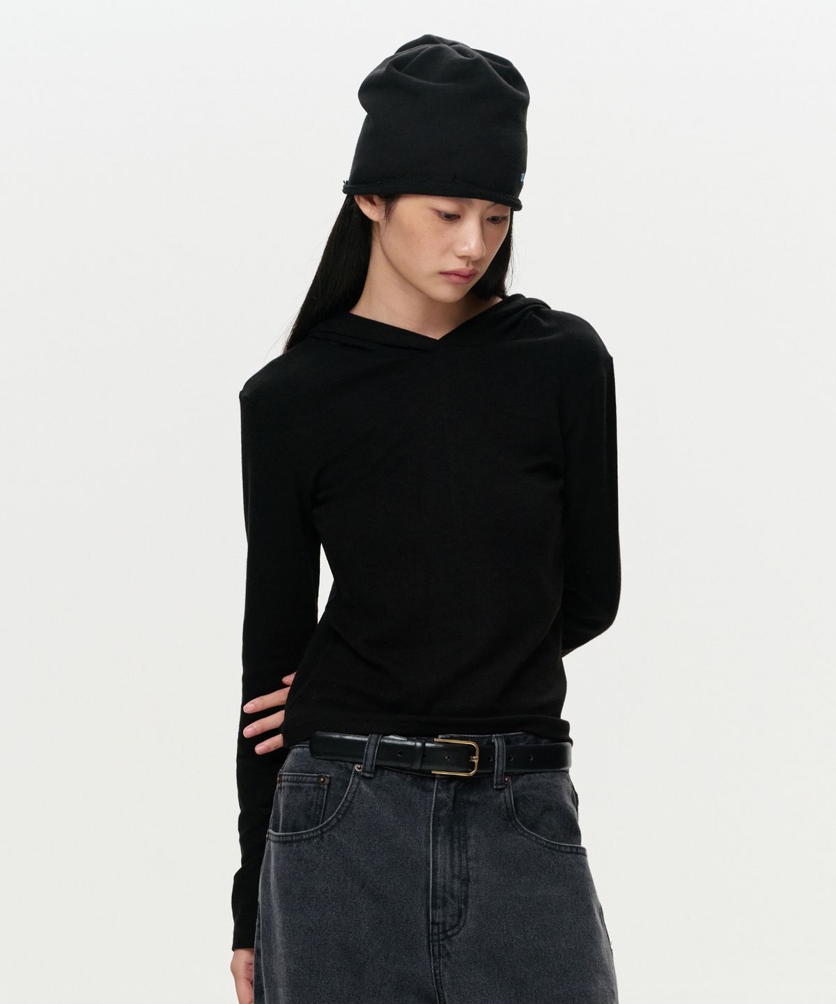 이알에이(ERA) WOMEN ERA JERSEY HOODED TOP - BLACK