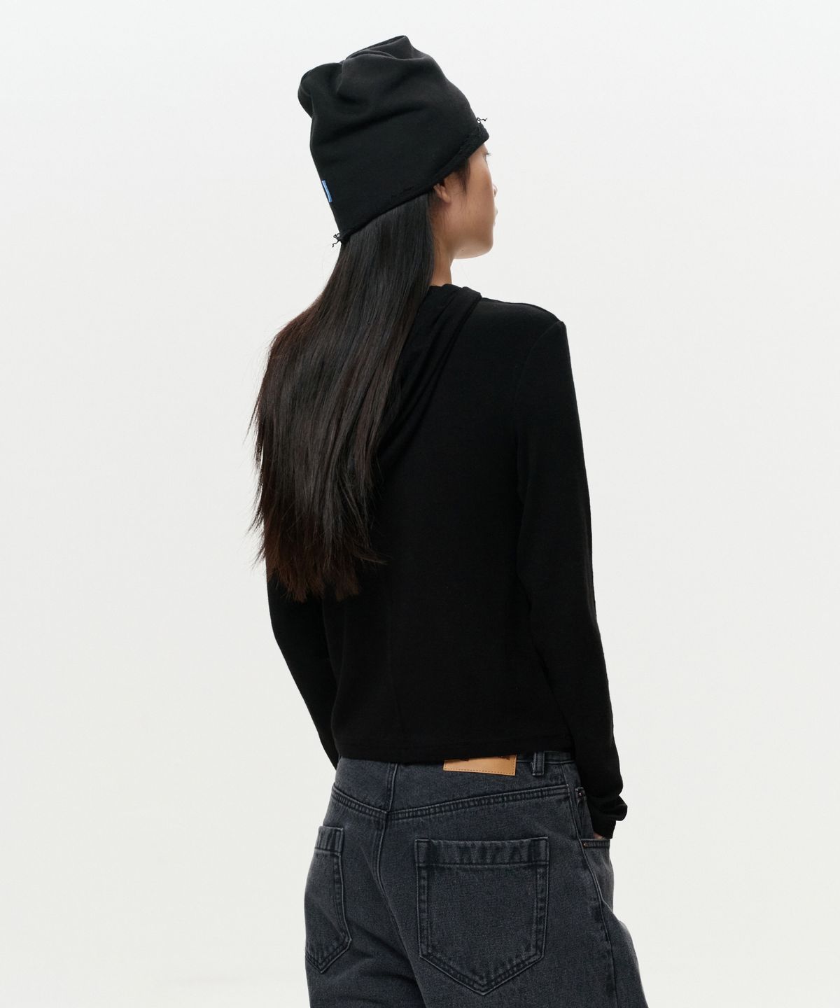 이알에이(ERA) WOMEN ERA JERSEY HOODED TOP - BLACK