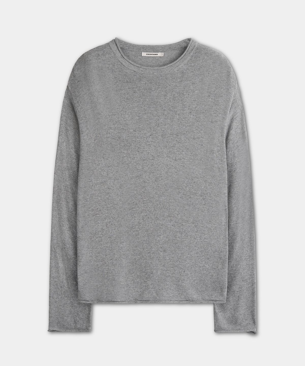 엑스컨테이너(EXCONTAINER) 롤링 크롭 니트 (GREY)