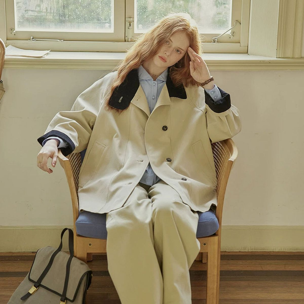 프라우드 마리(PROUD MARY) PM_Color-blocked half trench coat