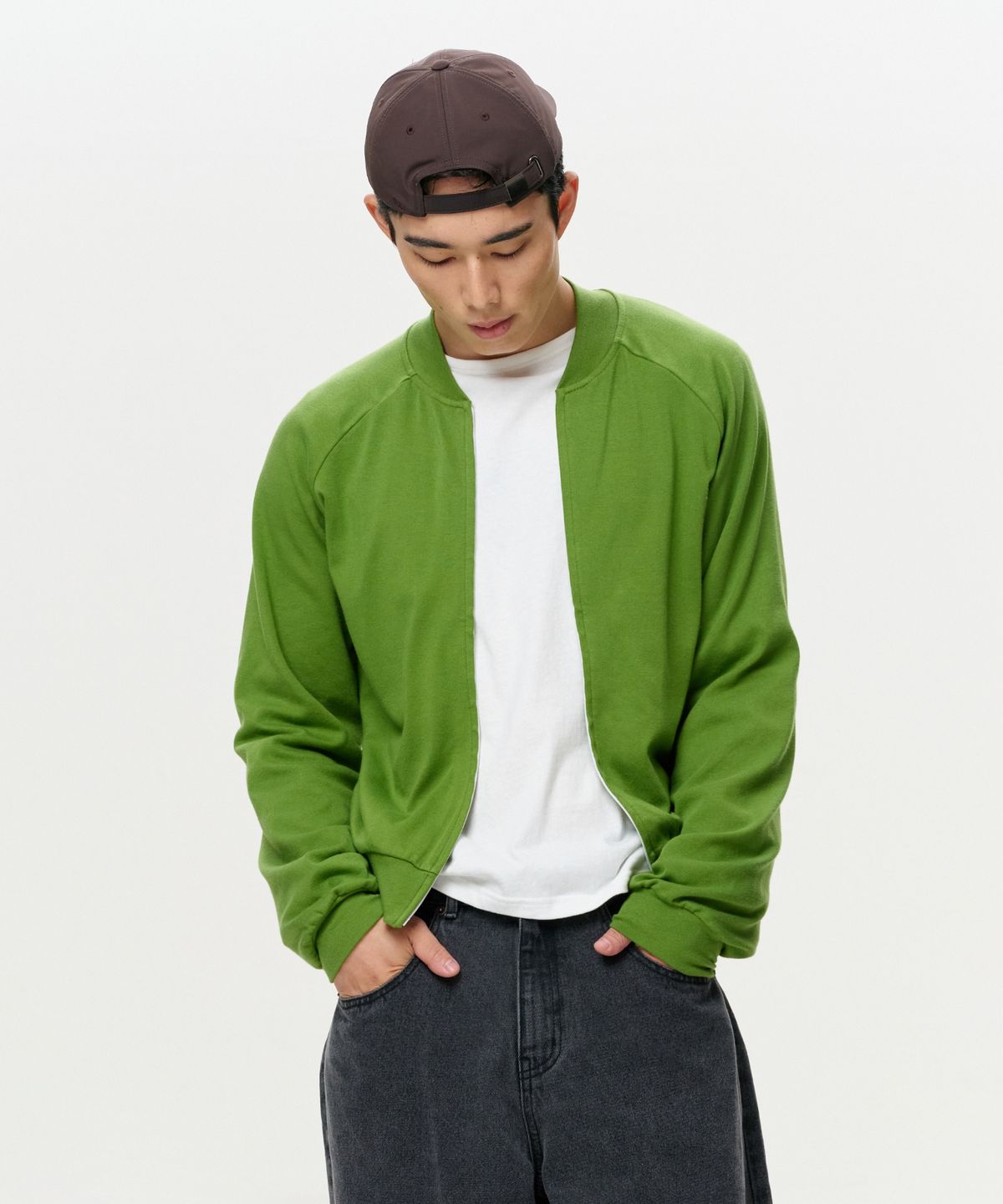 이알에이(ERA) MEN ERA RAGLAN JERSEY ZIP-UP - MATCHA