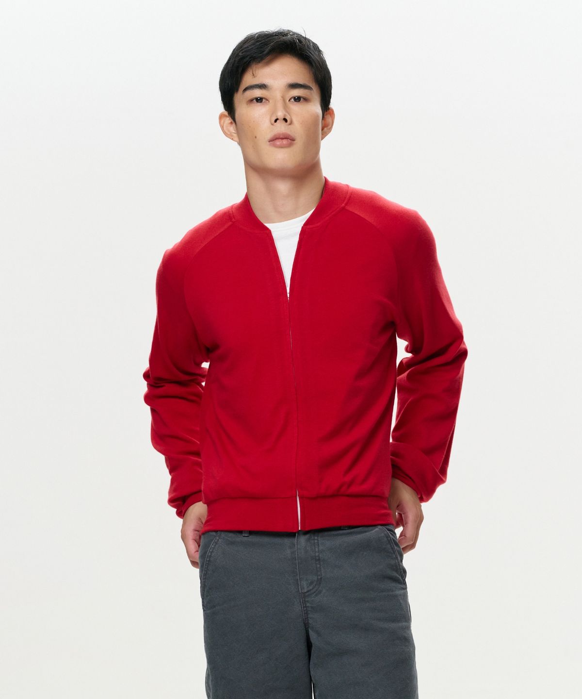 이알에이(ERA) MEN ERA RAGLAN JERSEY ZIP-UP - RUBY
