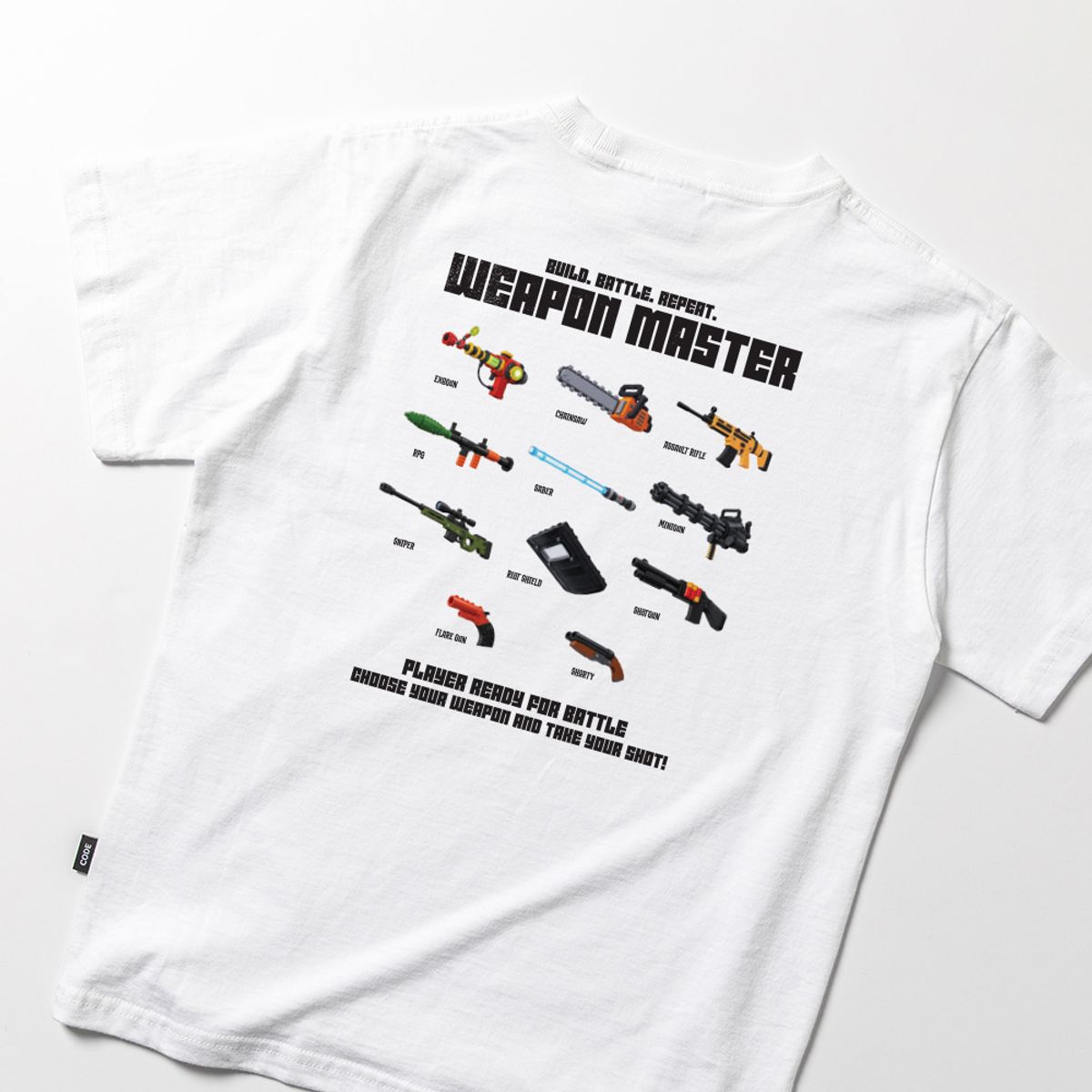 스플래시코드 키즈(SPLASHCODE KIDS) 키즈 반팔 티셔츠 화이트 - 웨폰 마스터(Weapon Master)