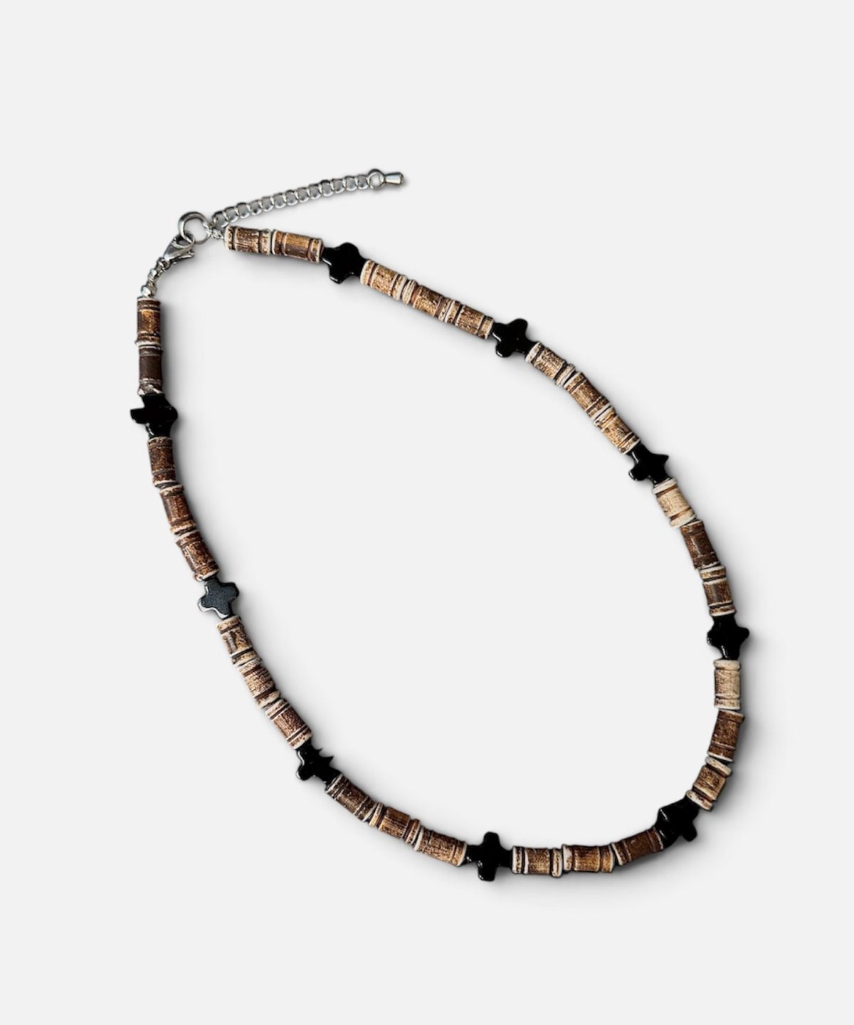 셉텐벌5(SEPTEMBER5) VINTAGE WOOD CROSS NECKLACE