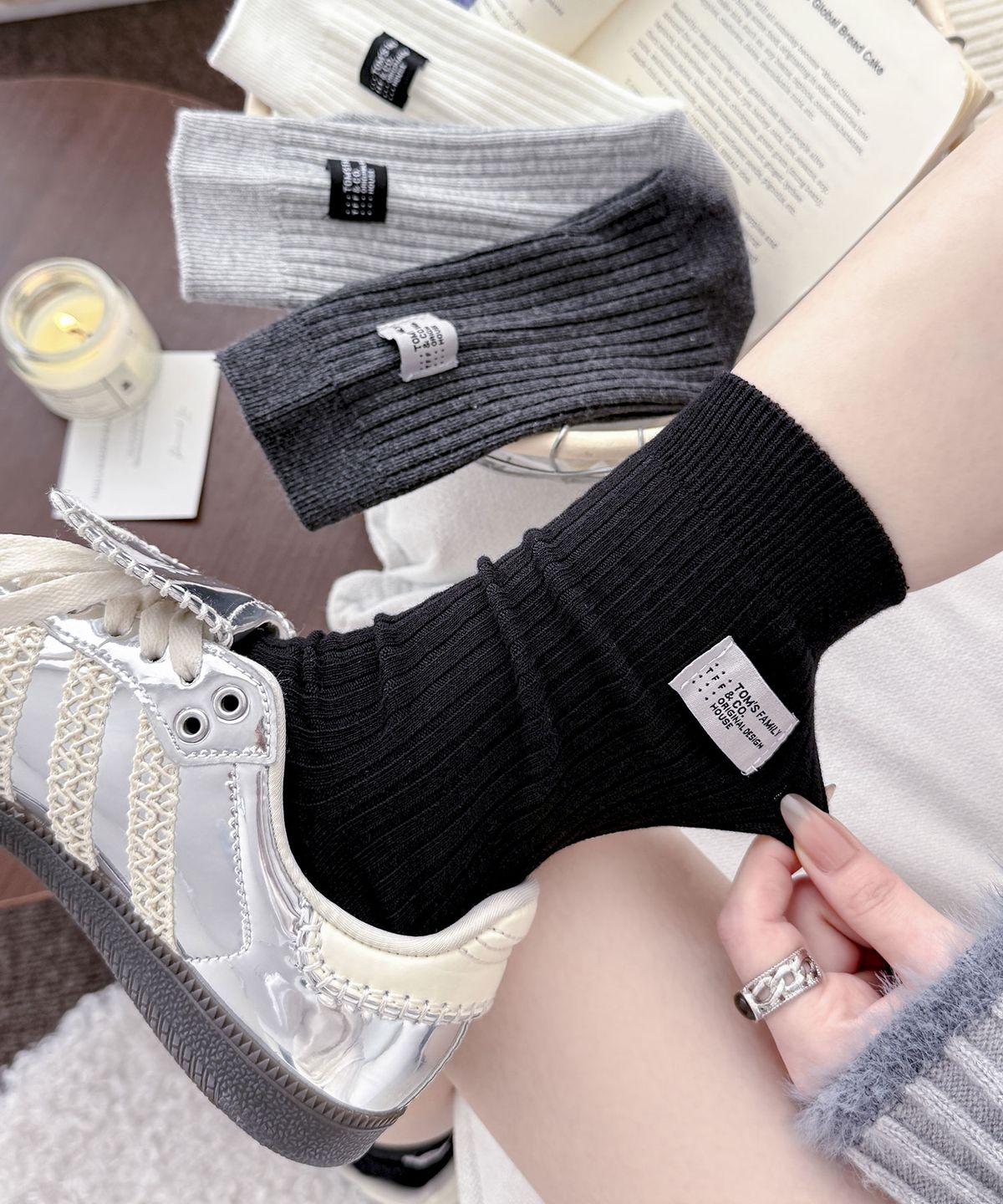 엔젤삭스(ANGEL SOCKS) [2 pack] ARKVE 뒷탭 골지 면 여성 여자 패션 양말 SOCKS