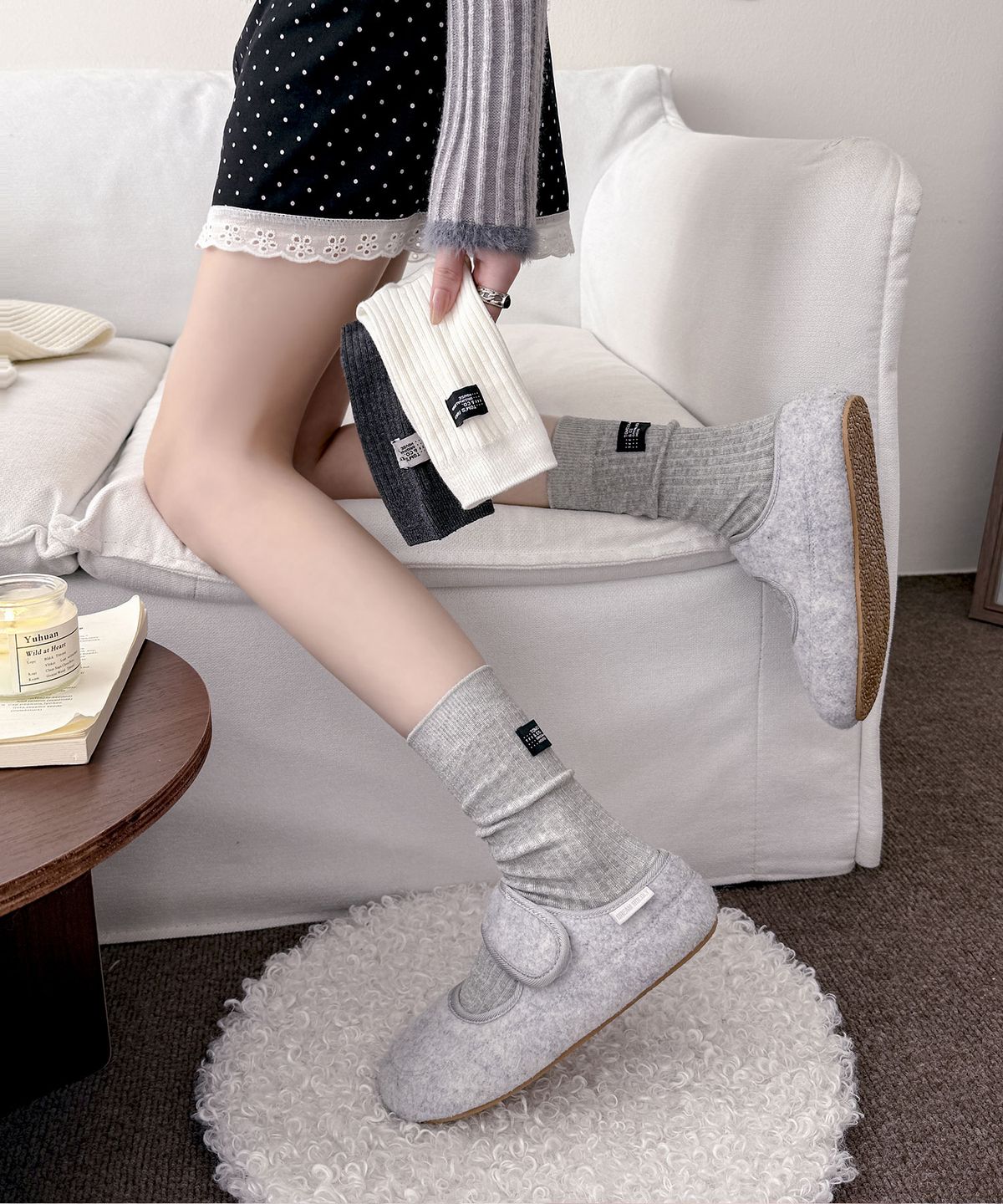 엔젤삭스(ANGEL SOCKS) [2 pack] ARKVE 뒷탭 골지 면 여성 여자 패션 양말 SOCKS