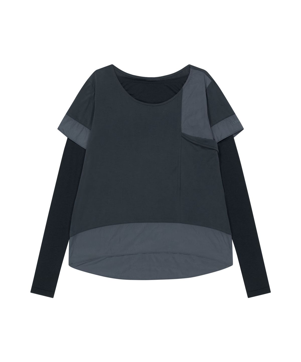 오호스(OJOS) Double-Layered Long Sleeve Top / Black