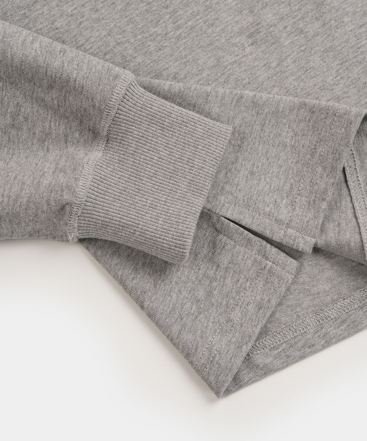 엑스컨테이너(EXCONTAINER) 빈티지 크롭 헨리넥 롱슬리브 (MELANGE GREY)