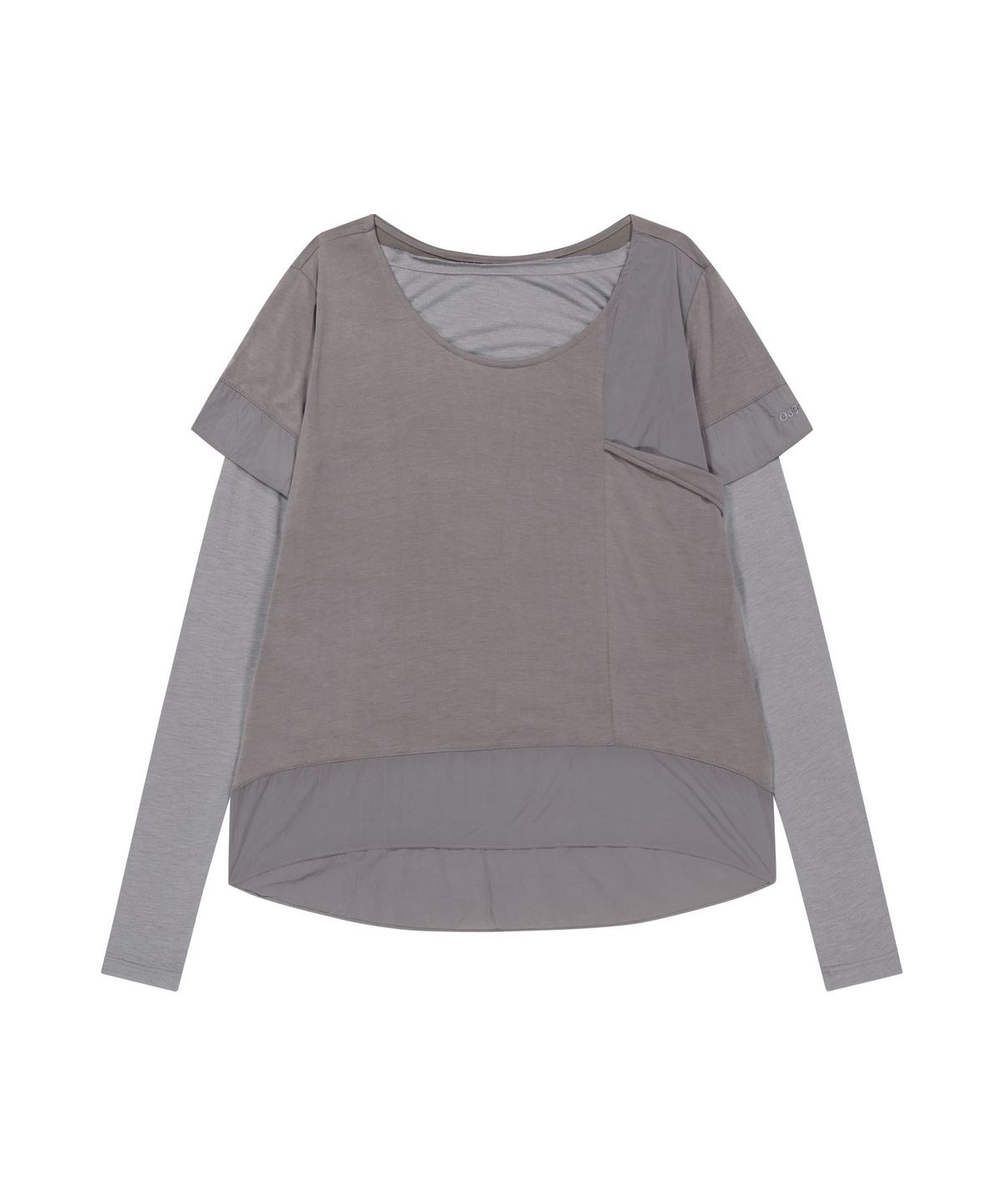 오호스(OJOS) Double-Layered Long Sleeve Top / Cocoa