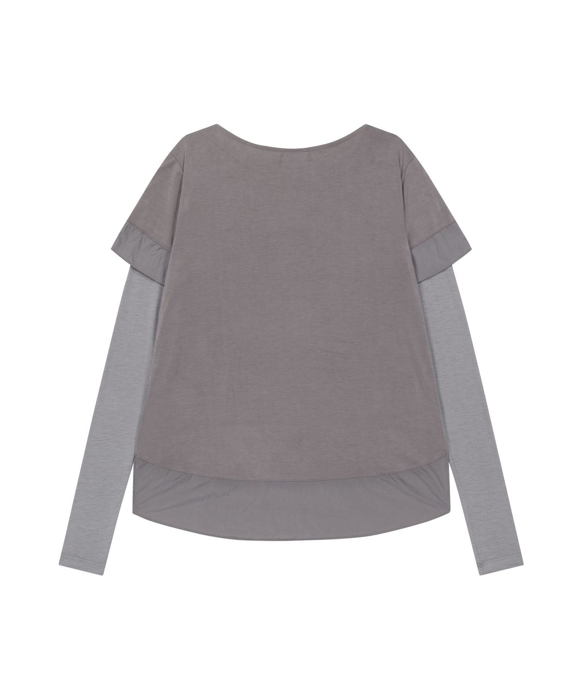 오호스(OJOS) Double-Layered Long Sleeve Top / Cocoa