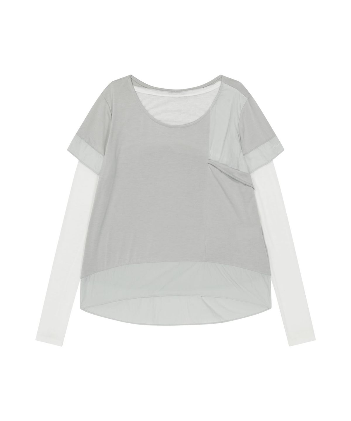 오호스(OJOS) Double-Layered Long Sleeve Top / Grey