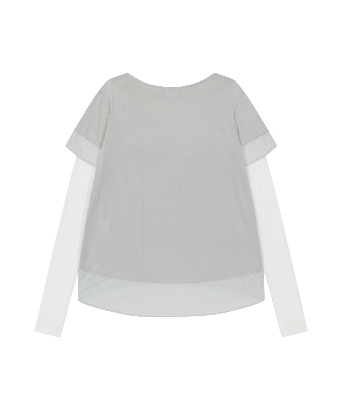 오호스(OJOS) Double-Layered Long Sleeve Top / Grey