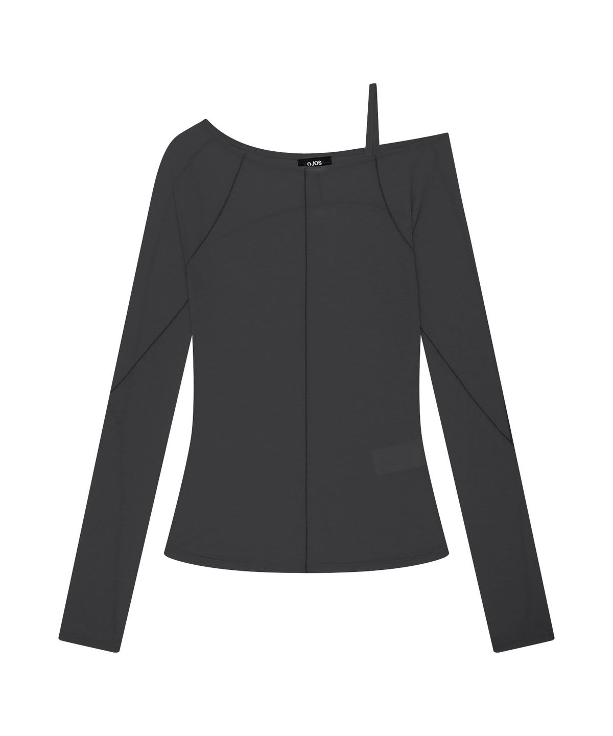 오호스(OJOS) Strap Flatseam Long Sleeve Top / Charcoal