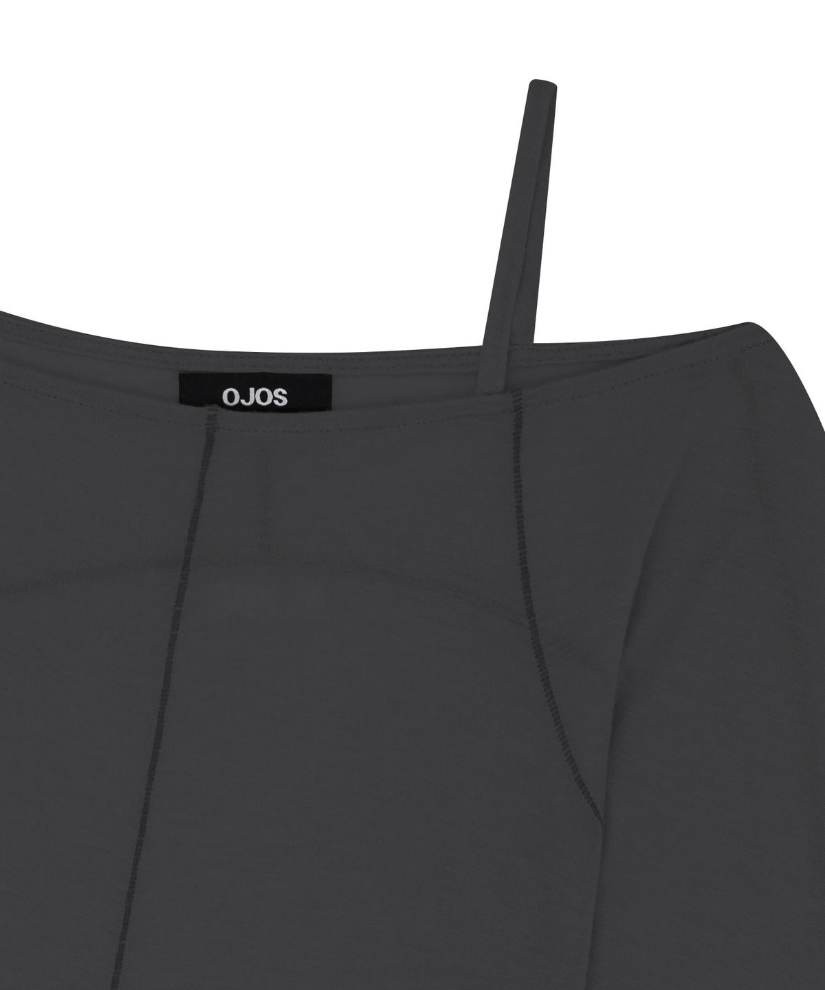 오호스(OJOS) Strap Flatseam Long Sleeve Top / Charcoal