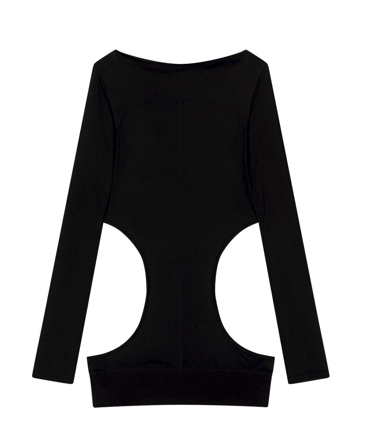 오호스(OJOS) Curved Cut Layered Tee / Black