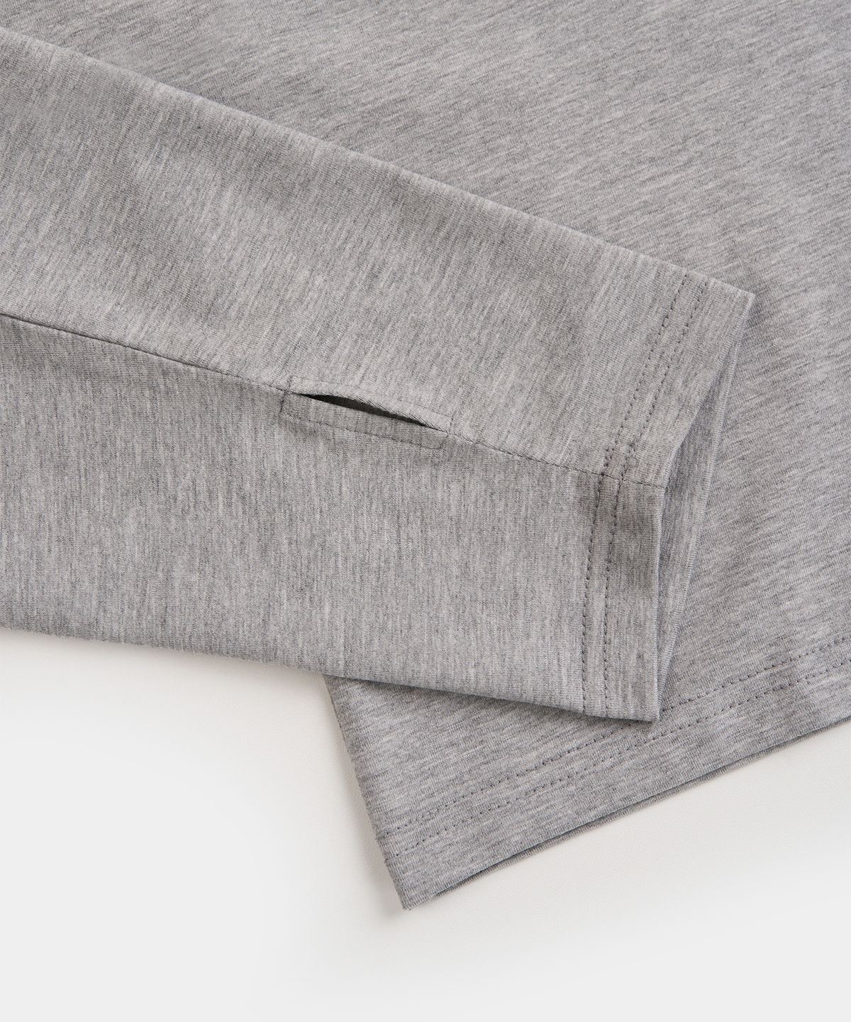 엑스컨테이너(EXCONTAINER) 헨리넥 후드 롱슬리브 (MELANGE GREY)