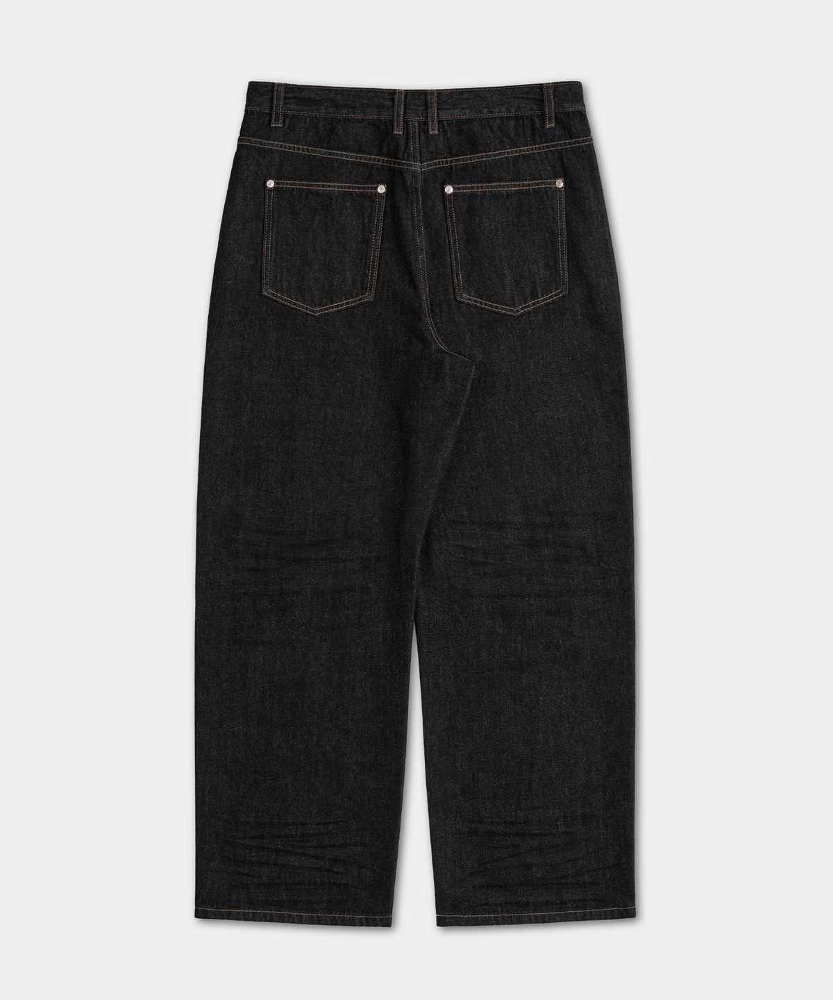 엑스컨테이너(EXCONTAINER) 엠보 레귤러 데님 팬츠 (BLACK)