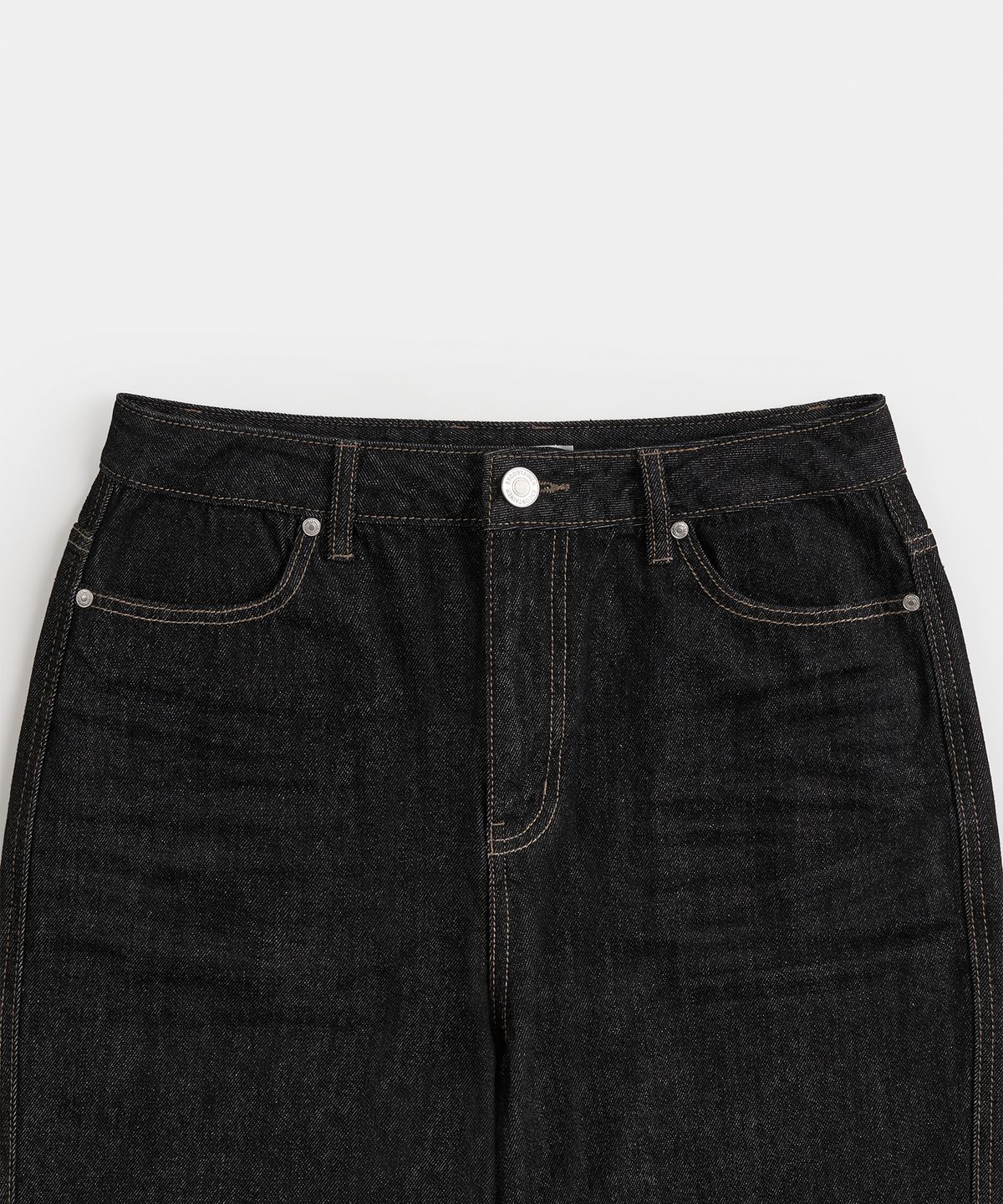 엑스컨테이너(EXCONTAINER) 엠보 레귤러 데님 팬츠 (BLACK)