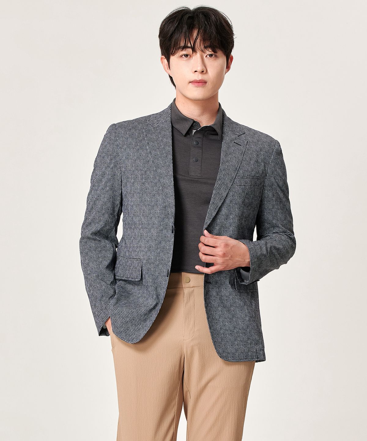 빌트모아(BILTMORE) 남성 스탠다드핏 하운드투스 체크 블레이저