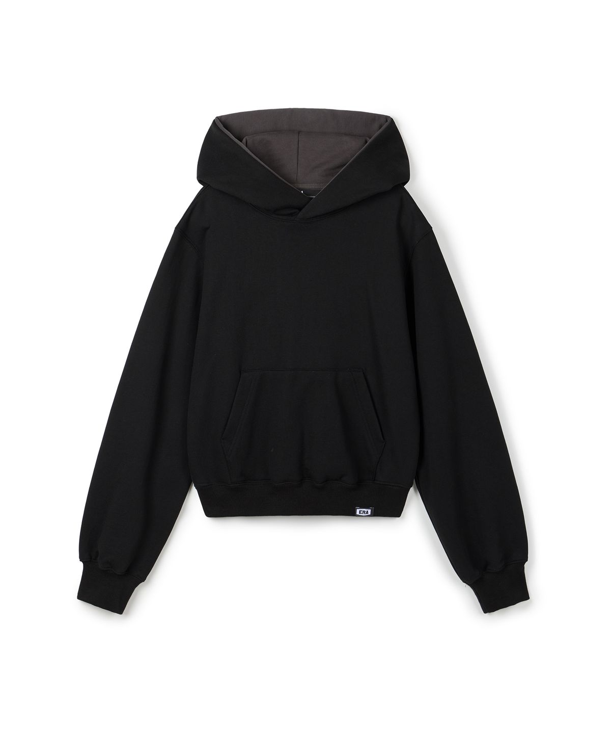 이알에이(ERA) UNISEX ERA COLOR LAYERED HOODIE - BLACK