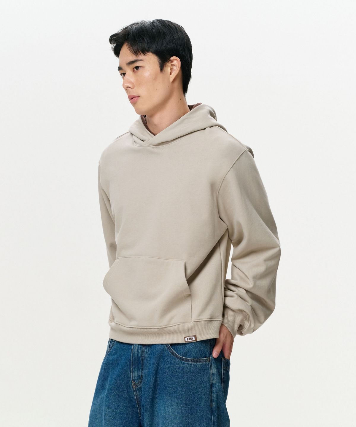 이알에이(ERA) UNISEX ERA COLOR LAYERED HOODIE - OATMEAL