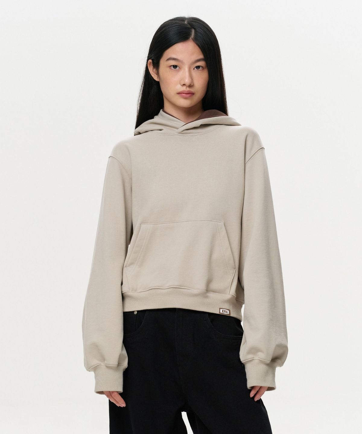 이알에이(ERA) UNISEX ERA COLOR LAYERED HOODIE - OATMEAL
