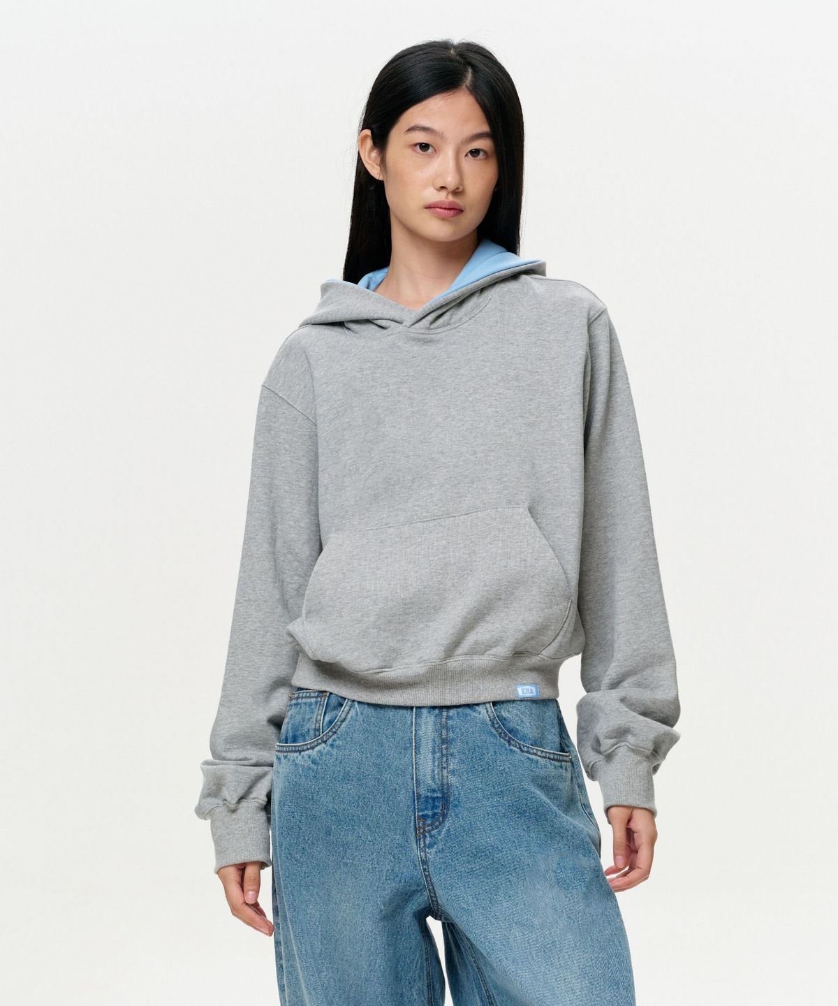 이알에이(ERA) UNISEX ERA COLOR LAYERED HOODIE - MELANGE GRAY