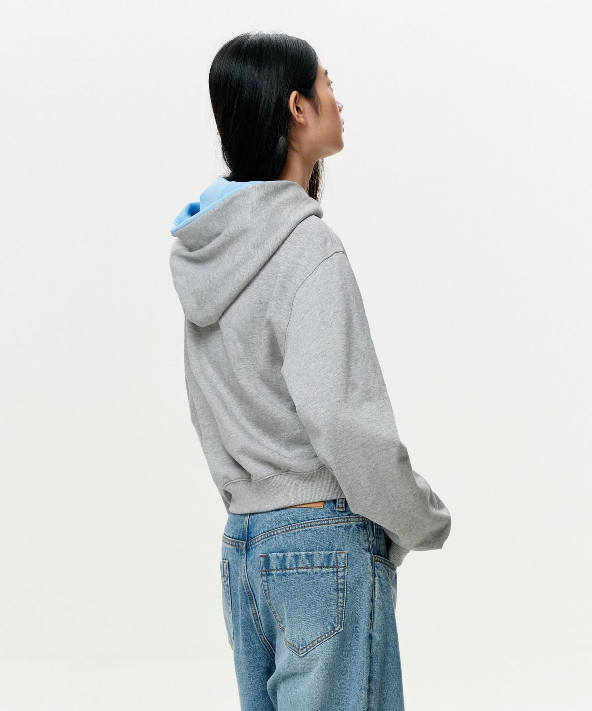 이알에이(ERA) UNISEX ERA COLOR LAYERED HOODIE - MELANGE GRAY