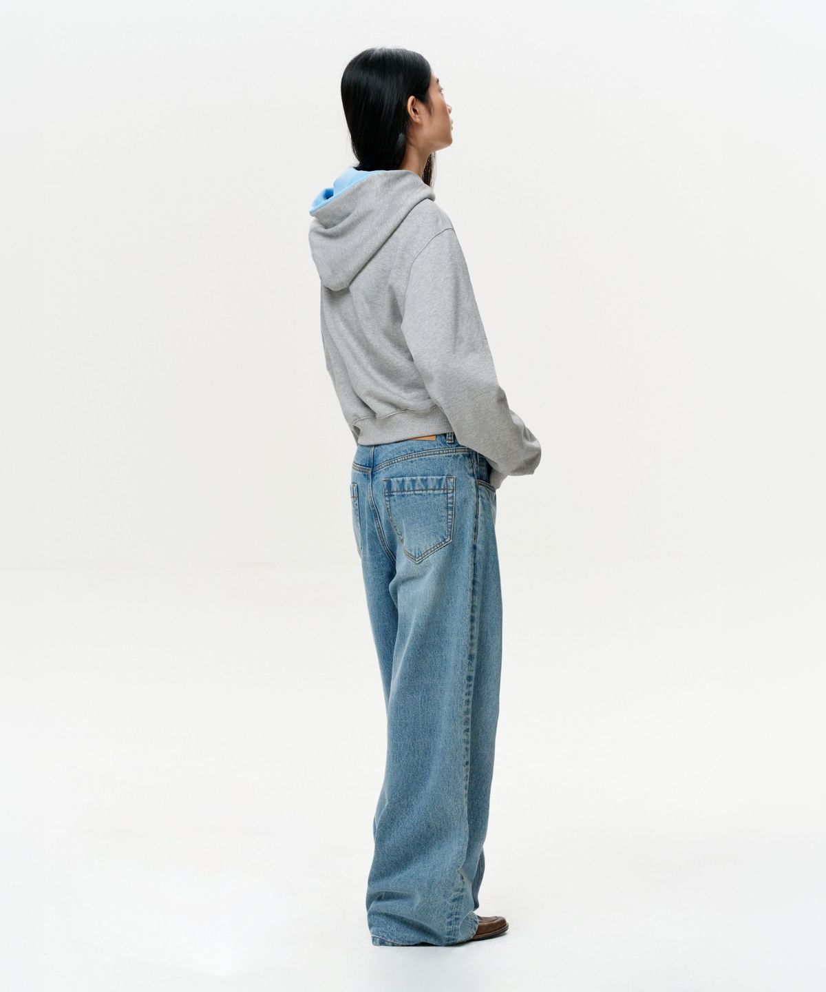 이알에이(ERA) UNISEX ERA COLOR LAYERED HOODIE - MELANGE GRAY
