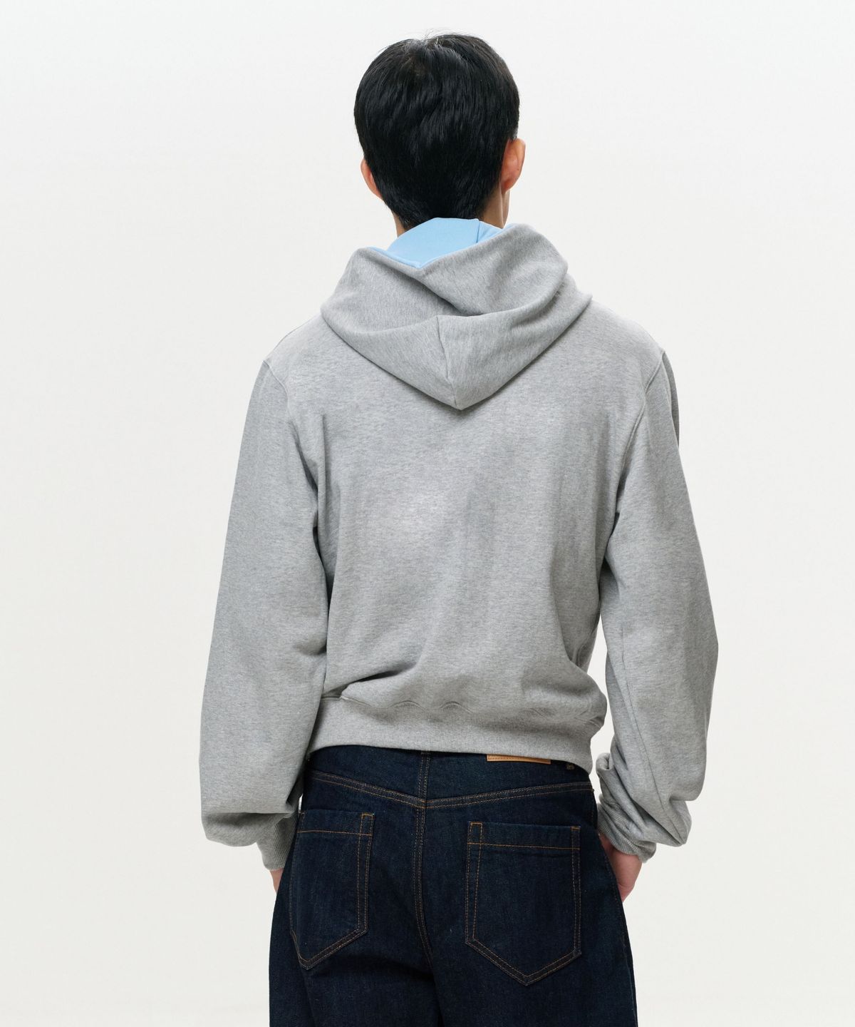 이알에이(ERA) UNISEX ERA COLOR LAYERED HOODIE - MELANGE GRAY