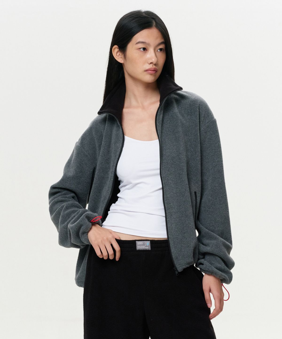 이알에이(ERA) UNISEX ERA POLAR FLEECE ZIP-UP - CLOUD