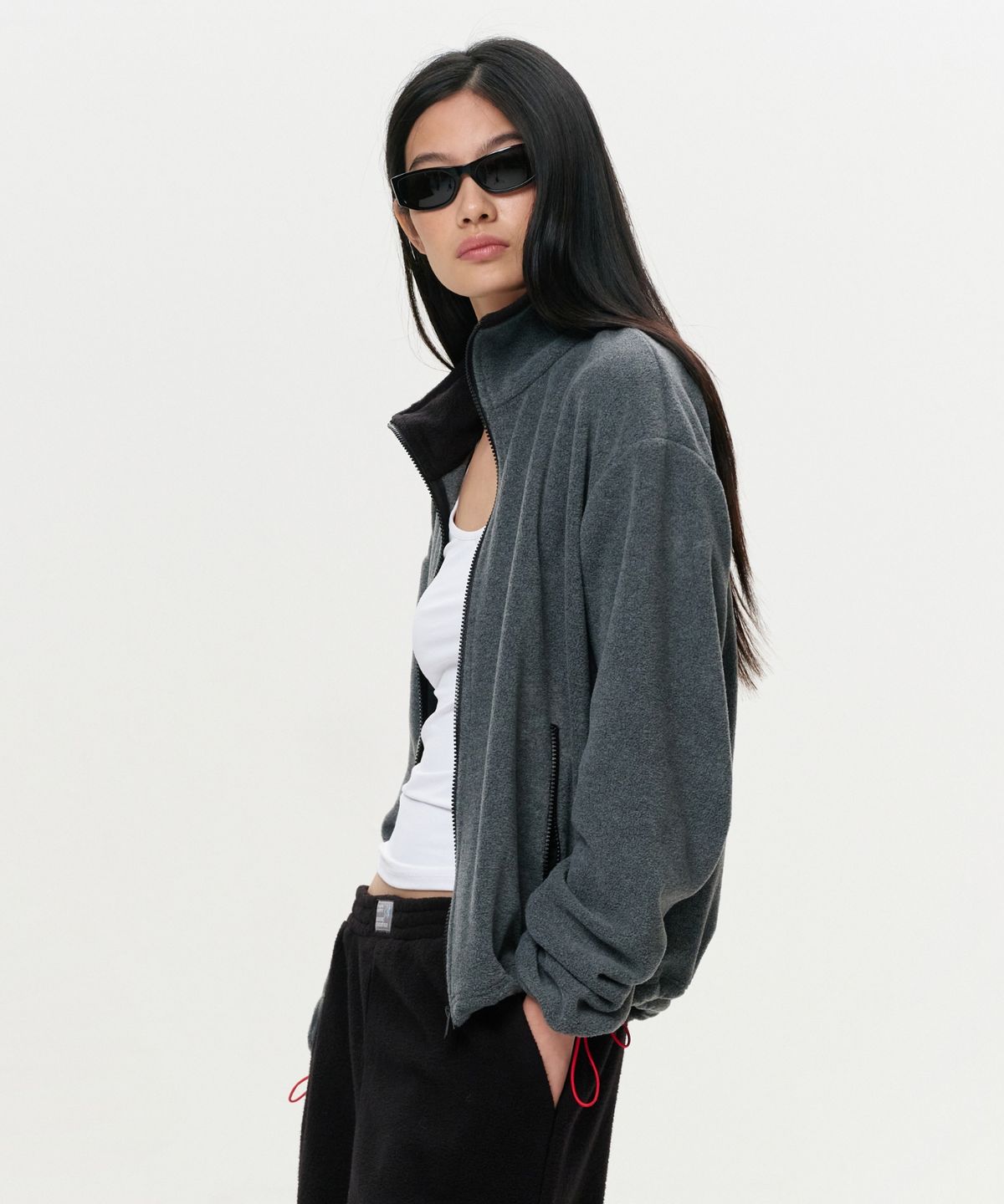 이알에이(ERA) UNISEX ERA POLAR FLEECE ZIP-UP - CLOUD