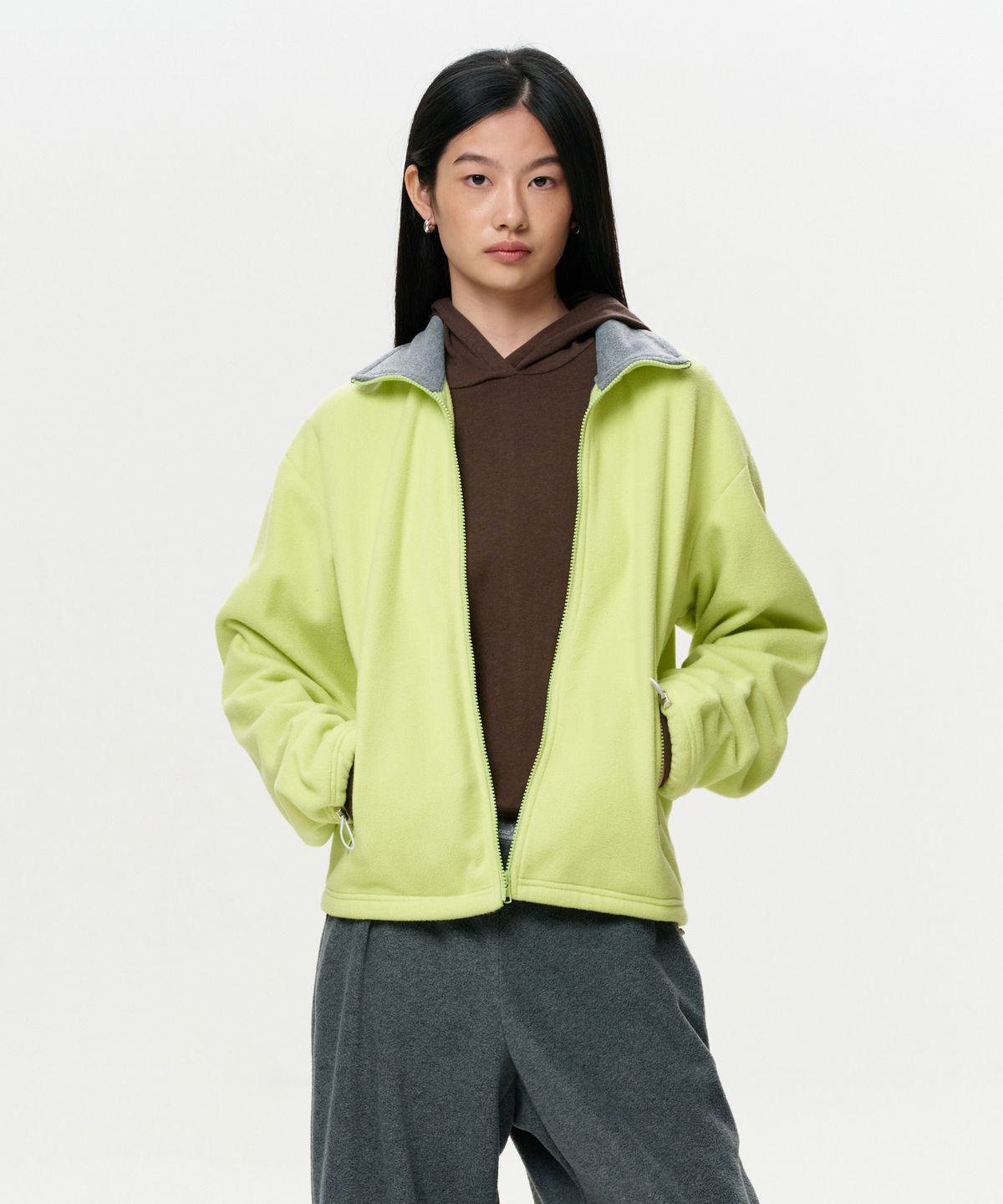 이알에이(ERA) UNISEX ERA POLAR FLEECE ZIP-UP - CITRON