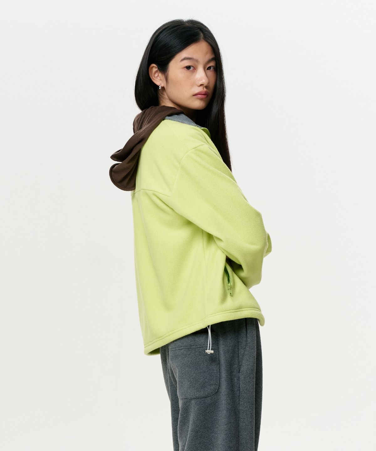 이알에이(ERA) UNISEX ERA POLAR FLEECE ZIP-UP - CITRON