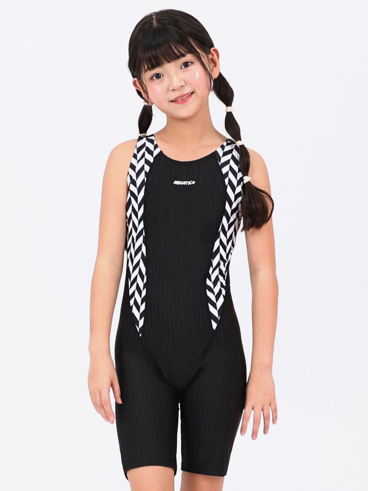 아쿠아티카(AQUATICA) 아동 실내수영복 AQAJN103 5부수영복 선수용수경세트