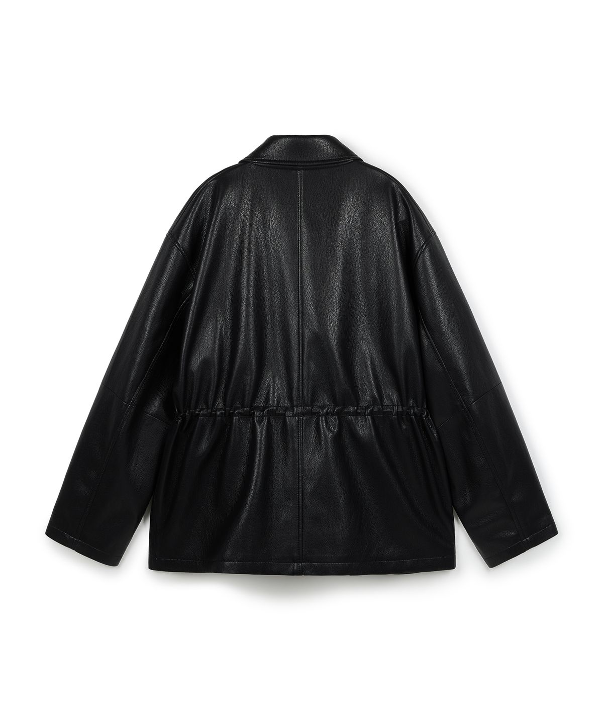 이알에이(ERA) UNISEX ERA FAUX LEATHER SAFARI JACKET - BLACK