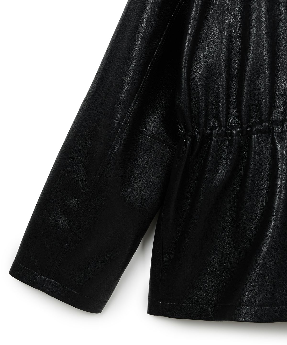 이알에이(ERA) UNISEX ERA FAUX LEATHER SAFARI JACKET - BLACK