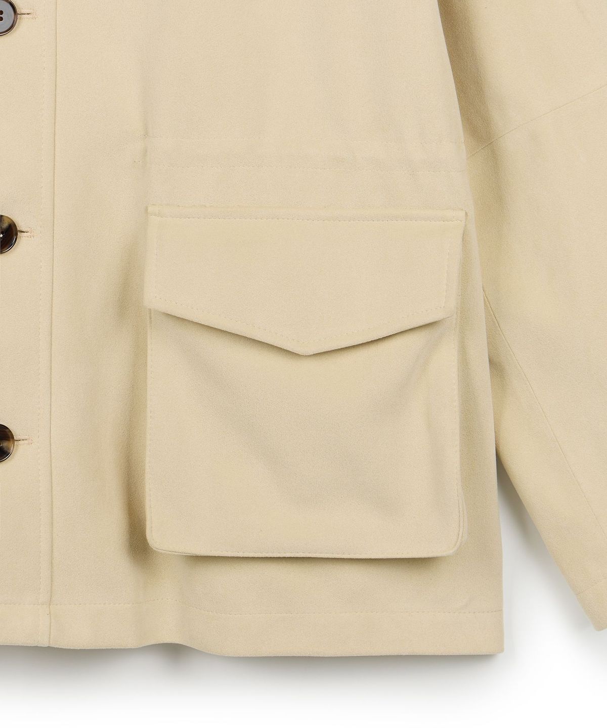 이알에이(ERA) UNISEX ERA FAUX SUEDE SAFARI JACKET - CREAM