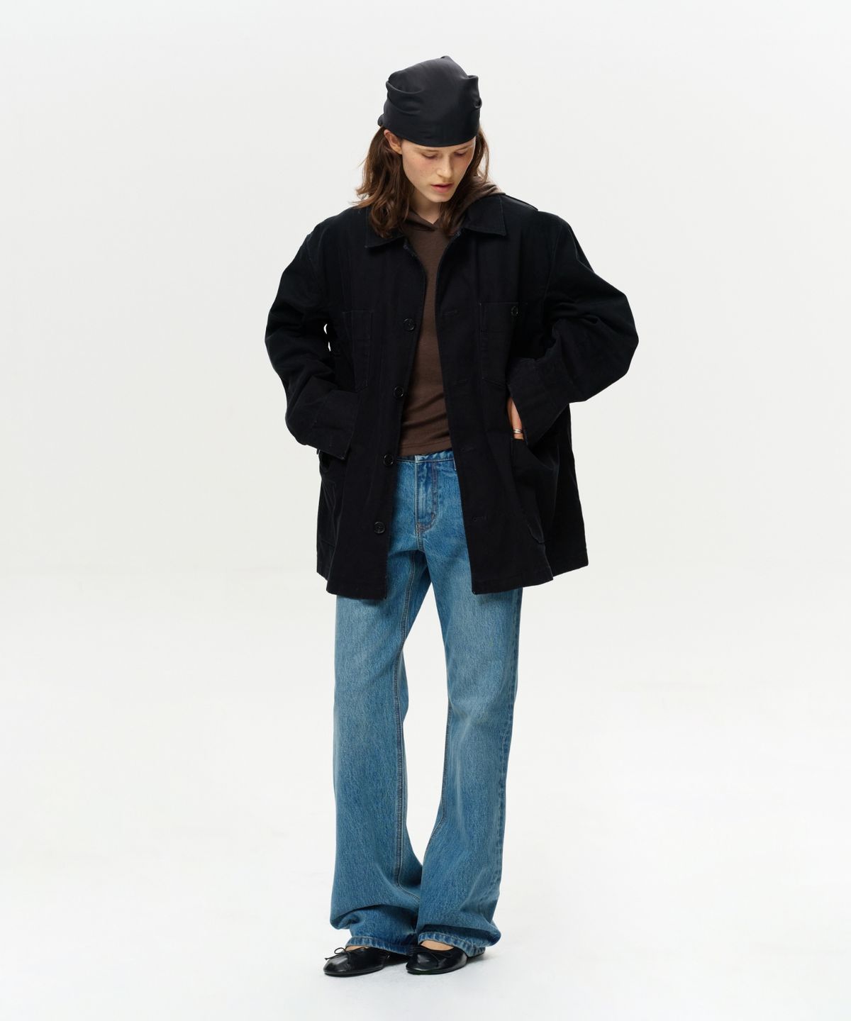 이알에이(ERA) UNISEX ERA WASHED WORK JACKET - VINTAGE BLACK
