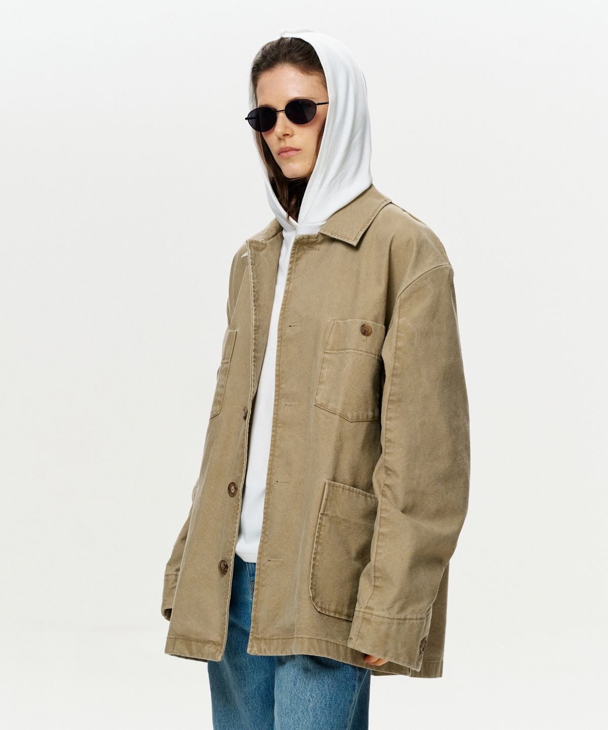 이알에이(ERA) UNISEX ERA WASHED WORK JACKET - VINTAGE BEIGE