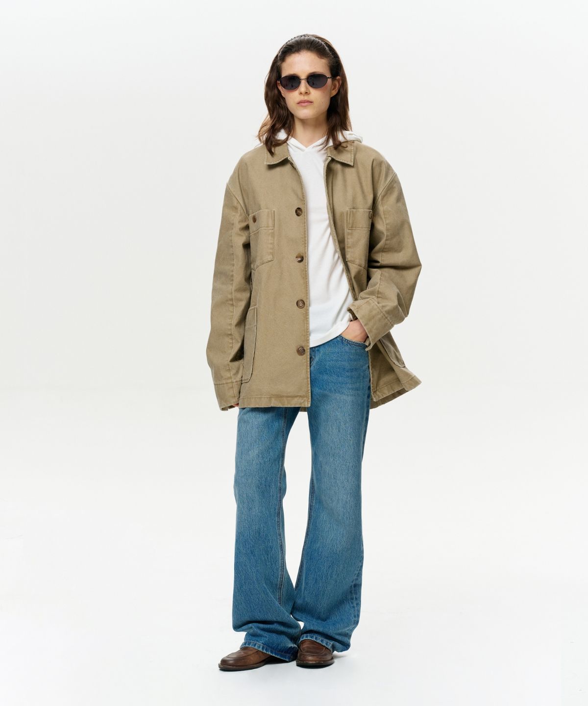 이알에이(ERA) UNISEX ERA WASHED WORK JACKET - VINTAGE BEIGE