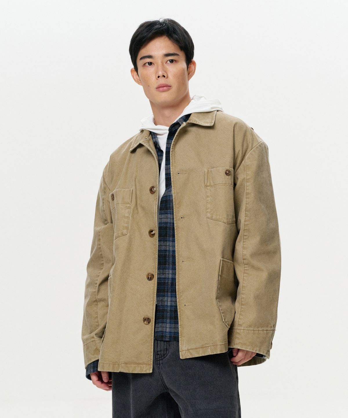 이알에이(ERA) UNISEX ERA WASHED WORK JACKET - VINTAGE BEIGE