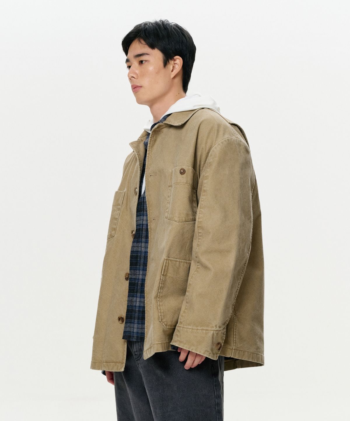 이알에이(ERA) UNISEX ERA WASHED WORK JACKET - VINTAGE BEIGE