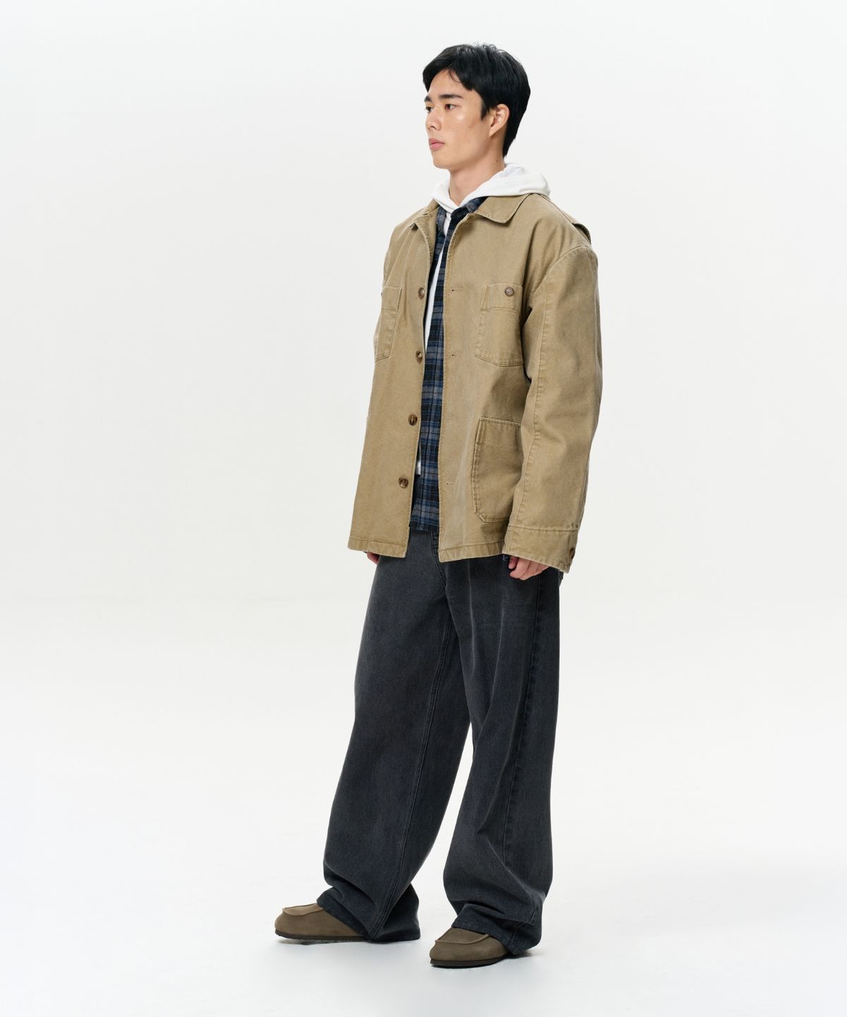 이알에이(ERA) UNISEX ERA WASHED WORK JACKET - VINTAGE BEIGE
