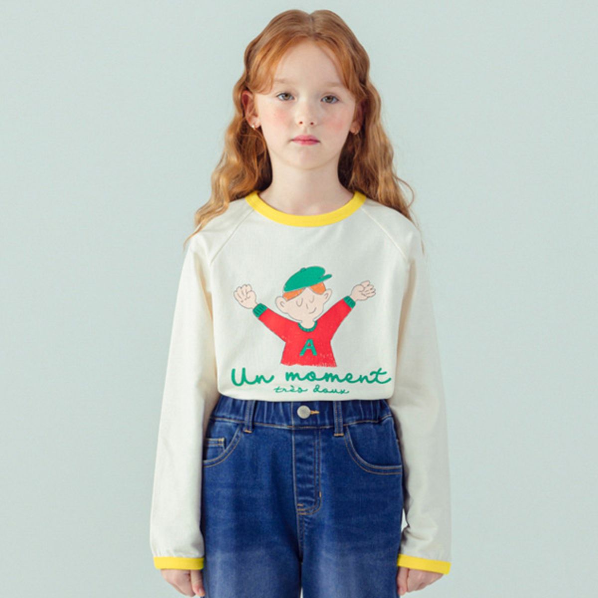 아이러브제이(I LOVE J) 후라 기모 래글런 티 JXWTO27