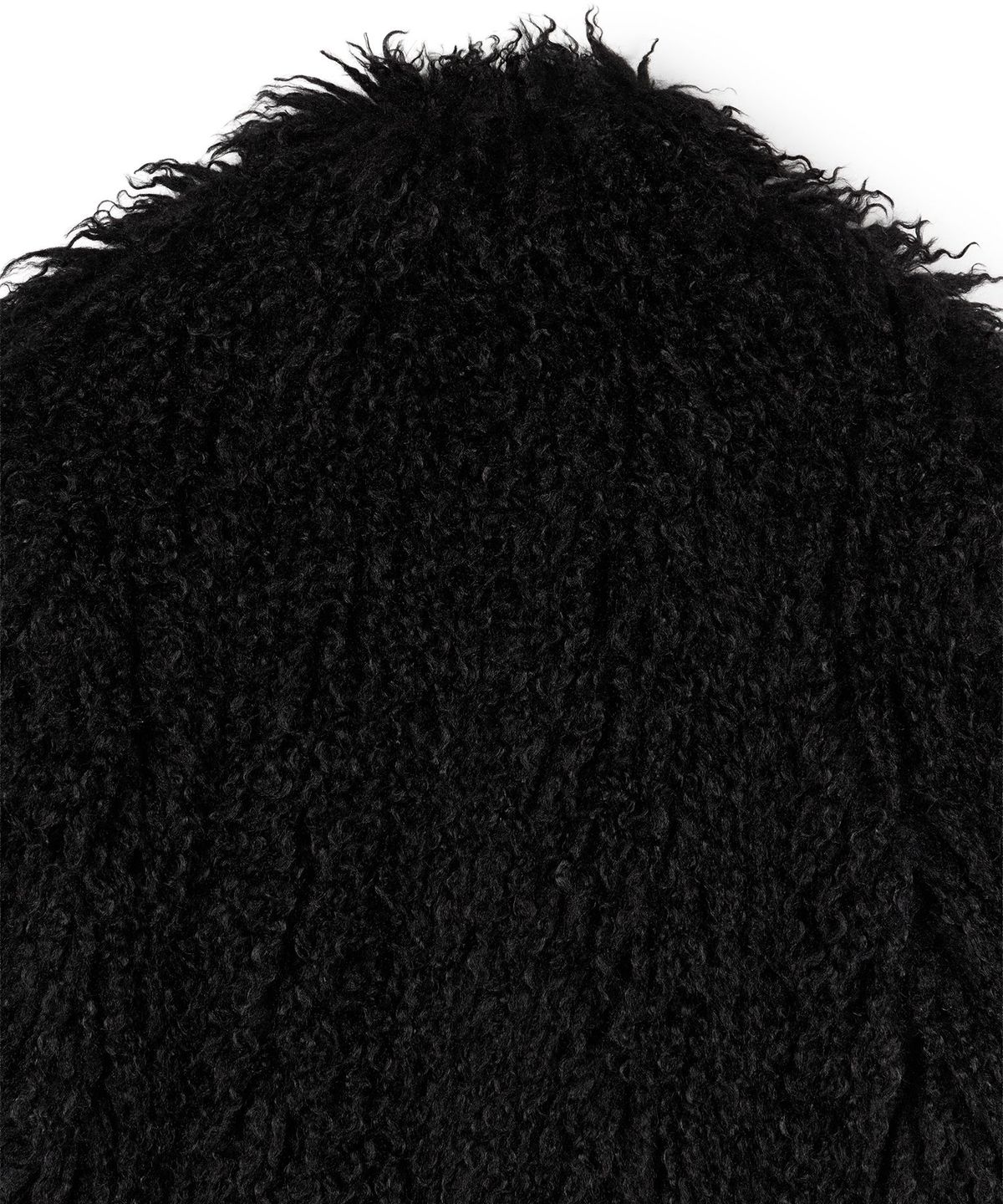 이알에이(ERA) WOMEN ERA ASYMMETRIC SHAGGY FUR JACKET - BLACK