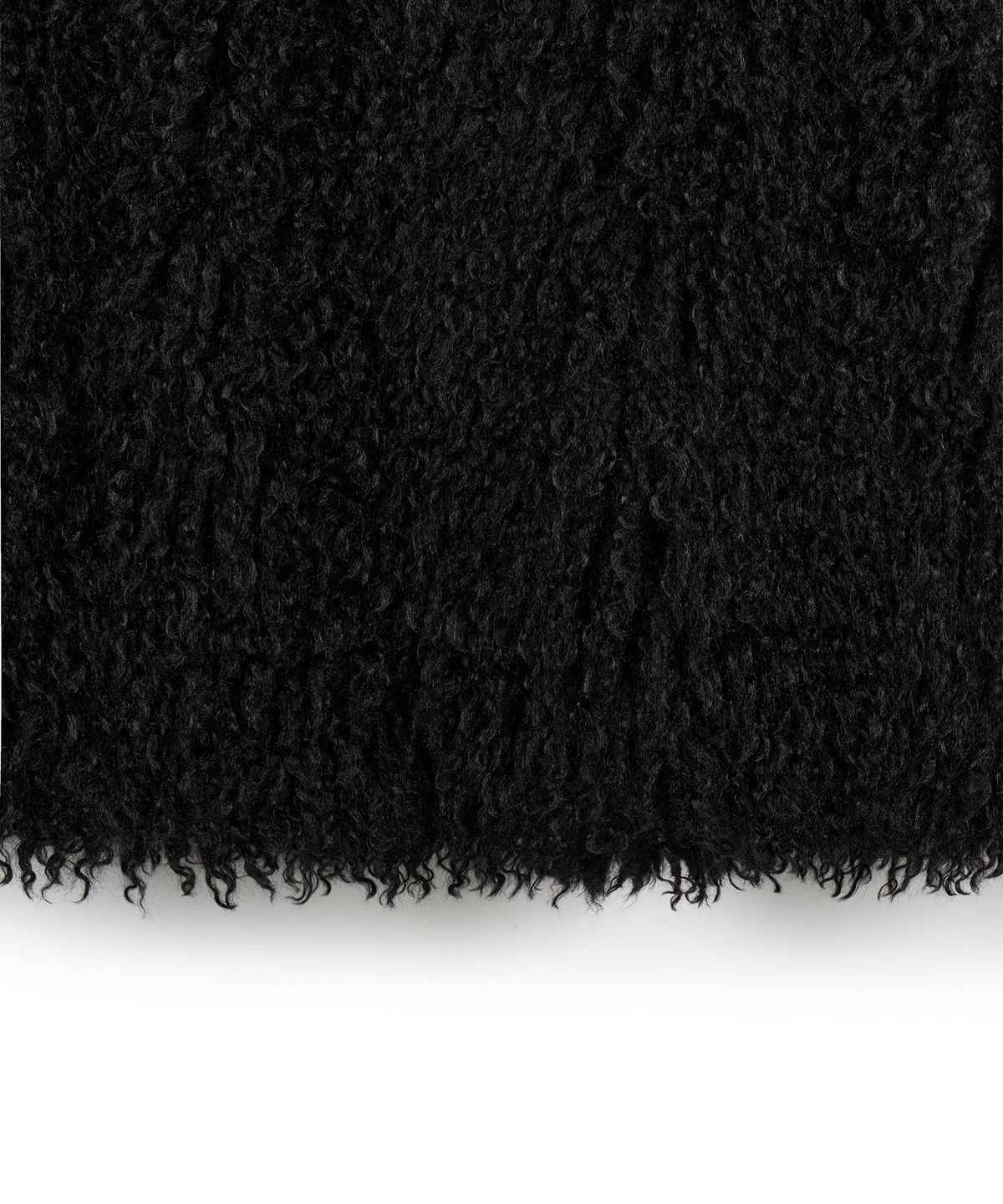 이알에이(ERA) WOMEN ERA ASYMMETRIC SHAGGY FUR JACKET - BLACK